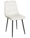 Lot de 4 chaises de salle à manger en velours blanc cassé POWELL_929239