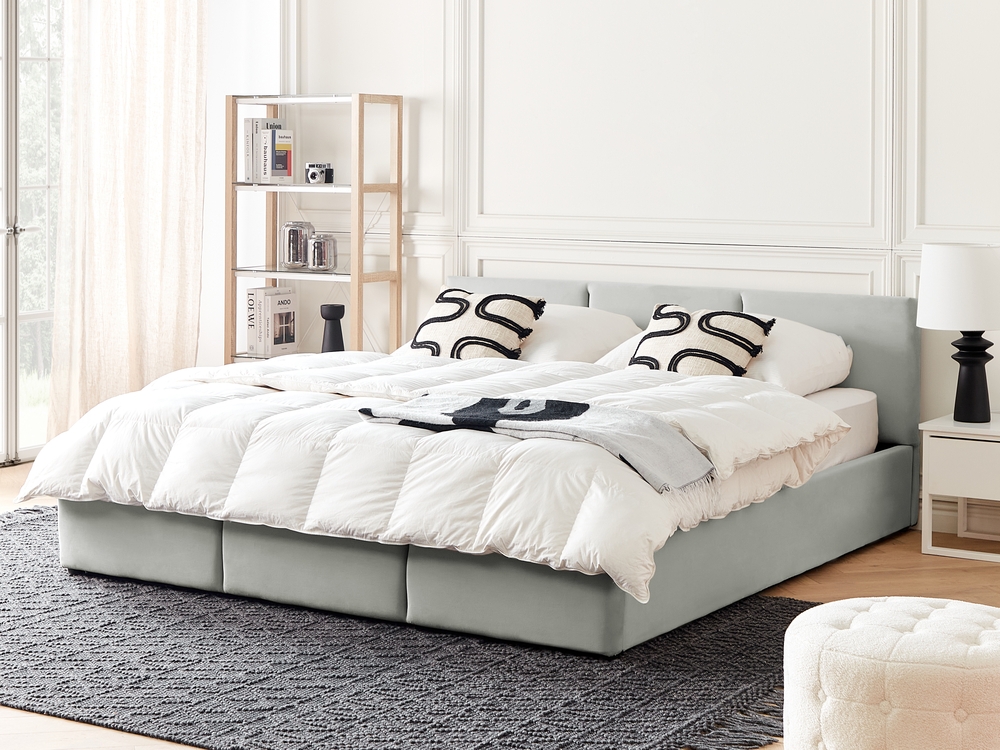 Super king velvet ottoman bed discount