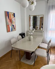 Set of 4 Dining Chairs RILEY Fabric Light Beige_1063084