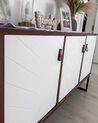 3 Door Sideboard Dark Wood with White NUEVA_913436