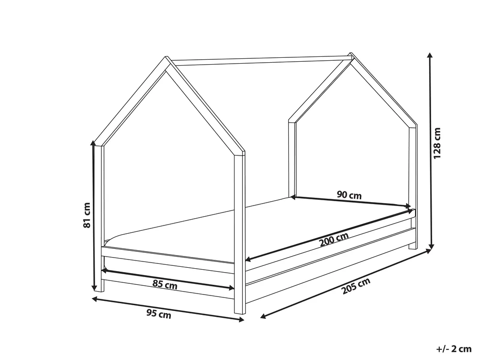 Letto Per Bambini Con Baldacchino E Rete In Legno Di Pino Chiaro 90 X 200 Cm Appy 82843998