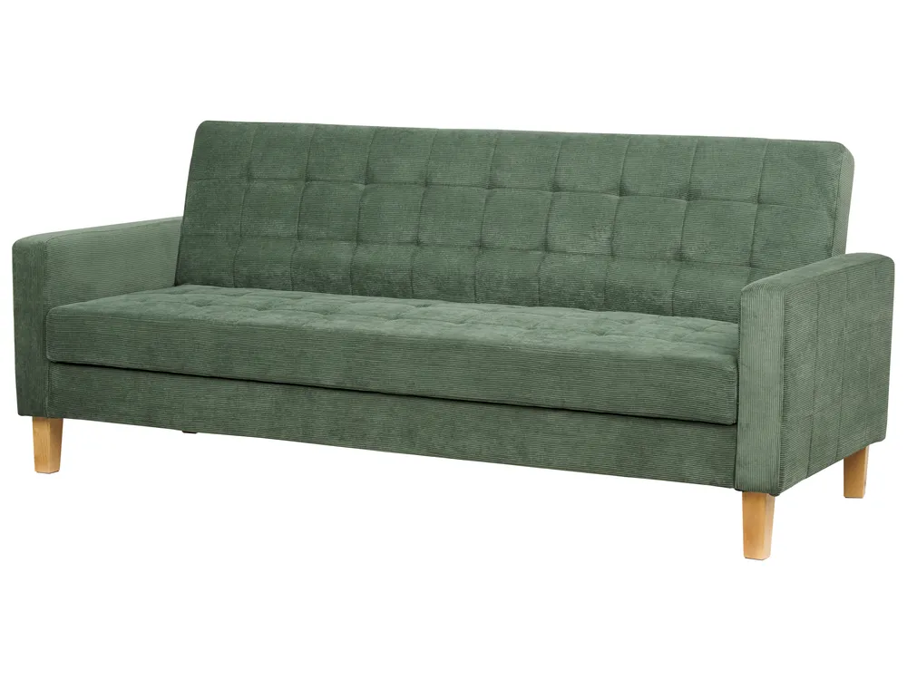 Sofa Bed 3 Seater VEHKOO Fabric Dark Green_914632
