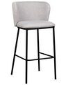 Sada 2 čalouněných barových židlí šedé MINA_885322