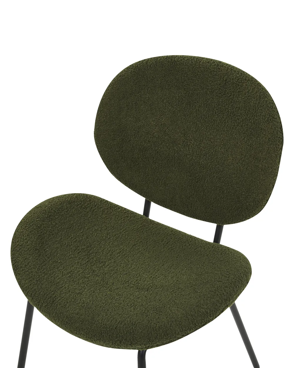 Set of 2 Dining Chairs LUANA Boucle Dark Green_873696