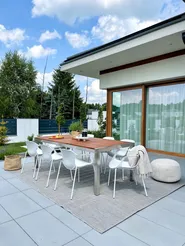 Garden Dining Table GROSSETO 220 cm 100 cm Eucalyptus Wood Brown_809857
