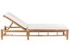 Chaise longue en bambou bois clair et blanc cassé LIGURE_838026