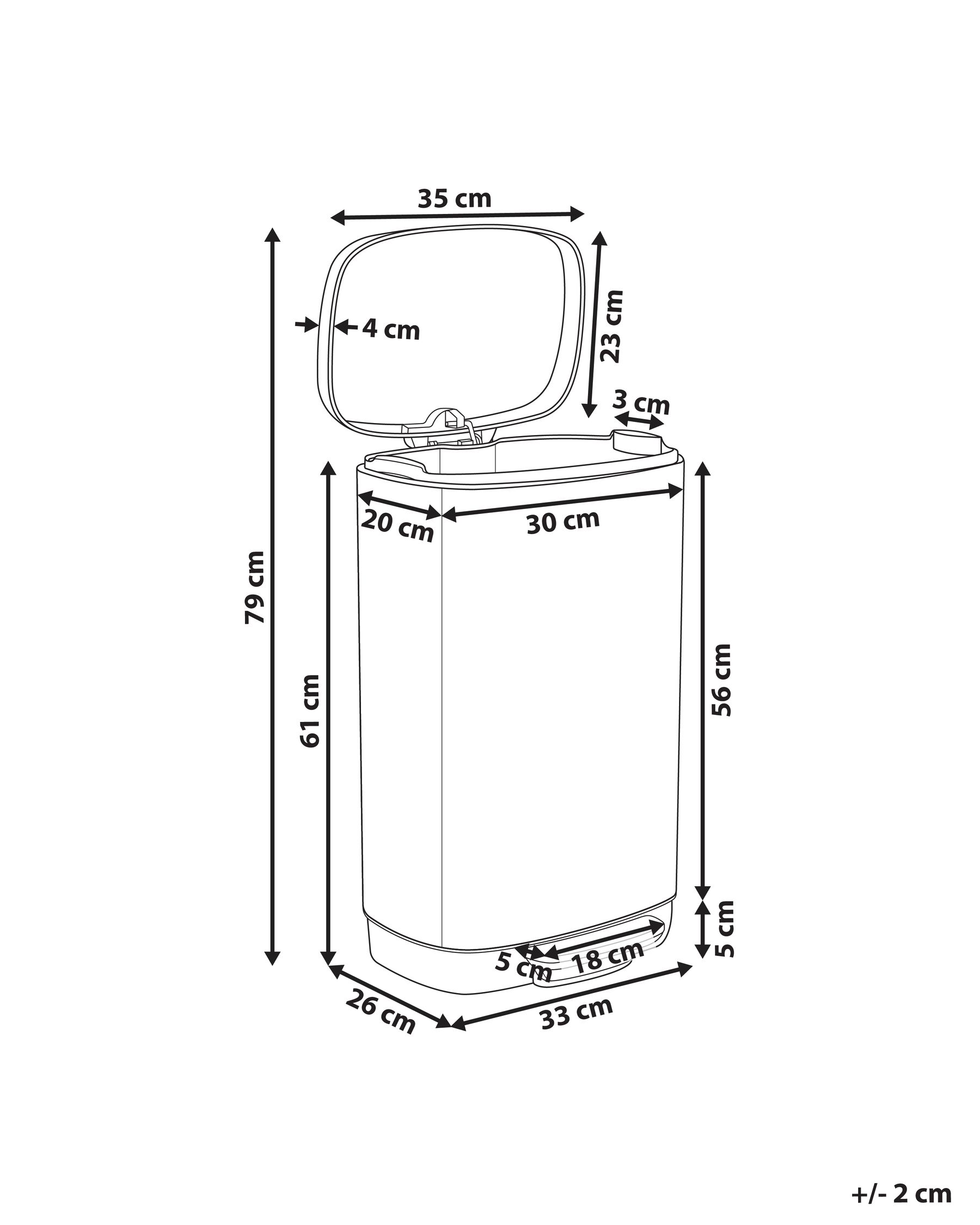 Kosz na śmieci z pedałem 30 L ECOCOLLECT Metal Czarny_992721