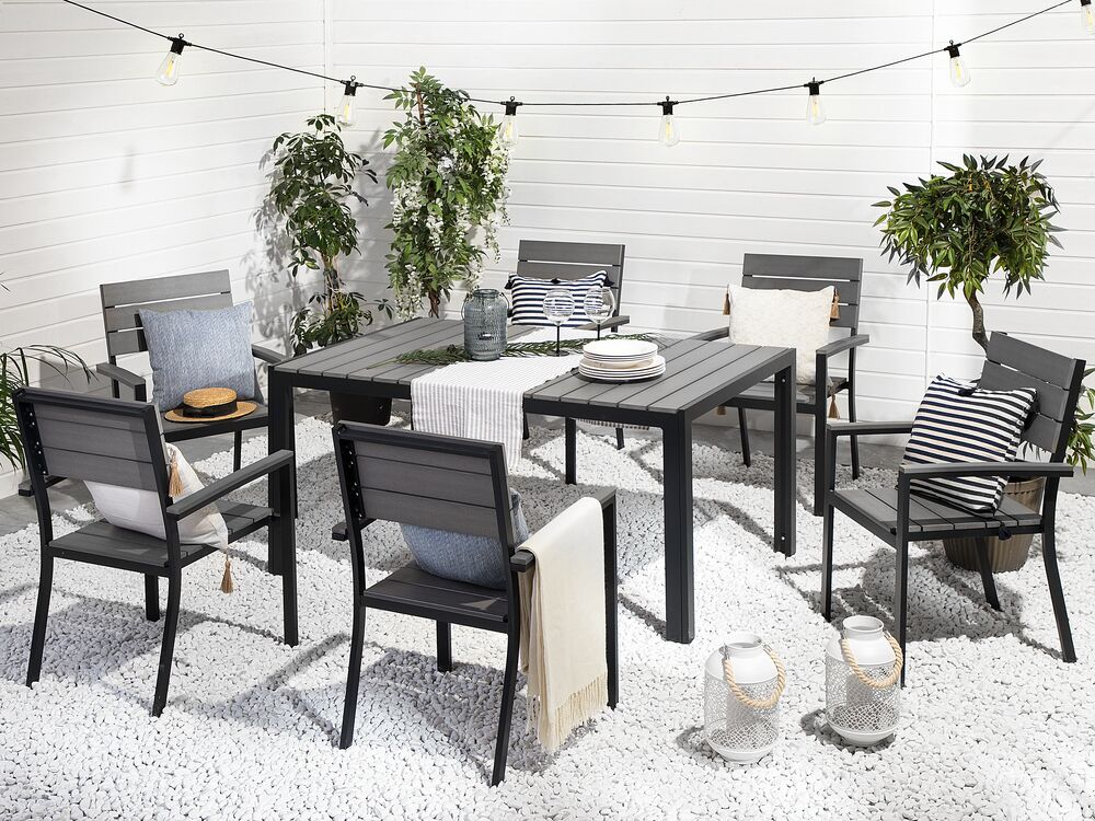 Mesa de jardín COMO 150 cm 90 cm Gris