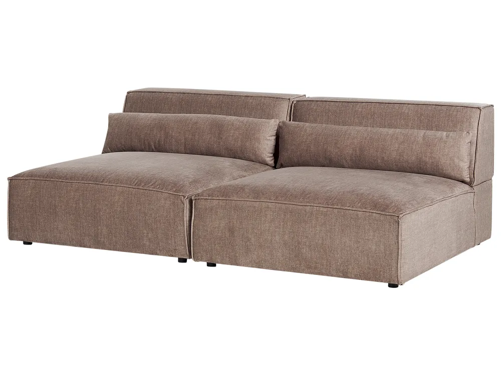Modular Sofa 2 Seater HELLNAR Fabric Light Brown_912433