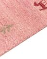 Gabbeh Teppich Wolle rosa 200 x 300 cm Tiermuster Hochflor YULAFI_855788
