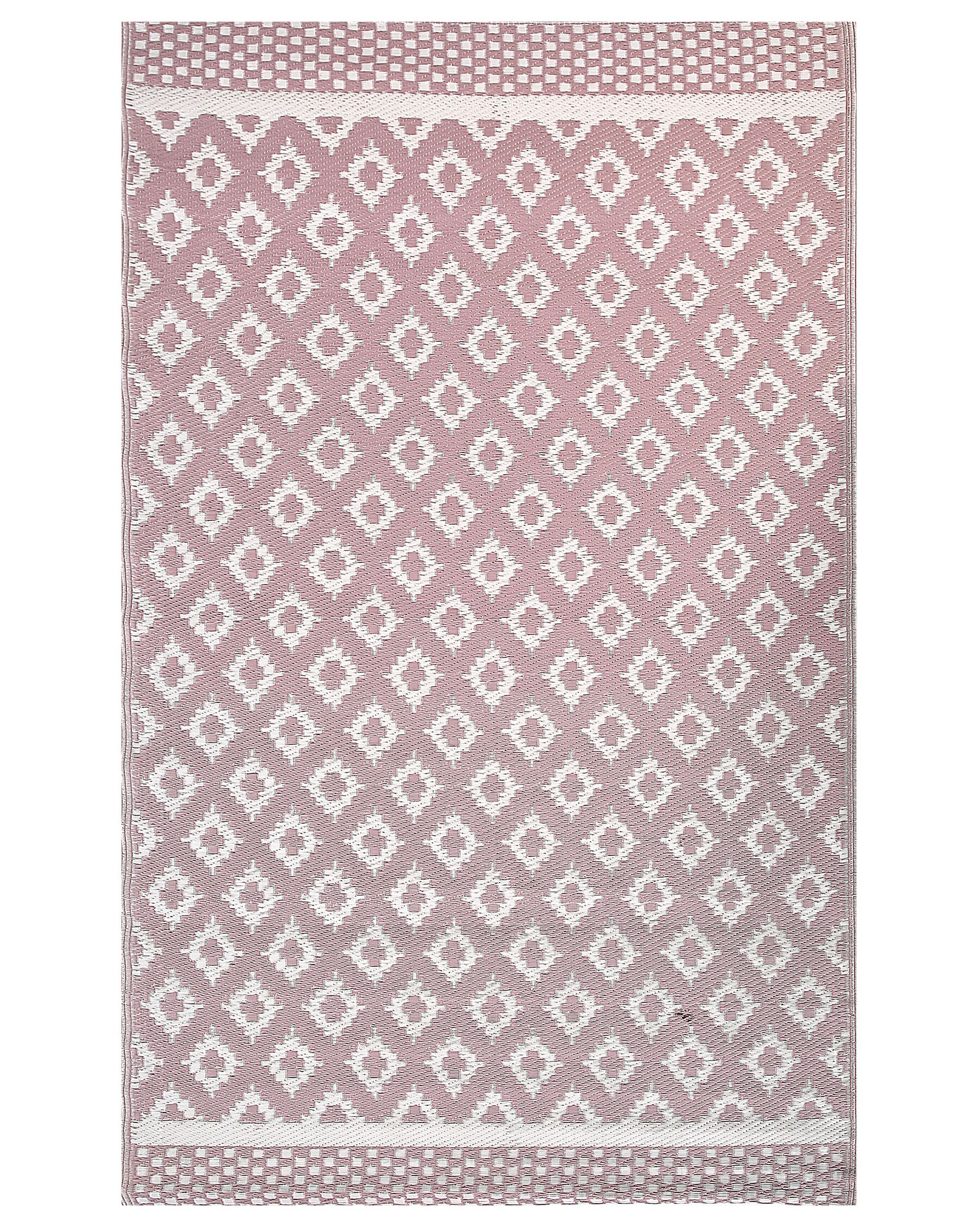 Tapis extérieur au motif géométrique rose 120 x 180 cm THANE_918556