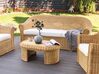 3-Sitzer Gartensofa Rattan naturfarben Auflagen weiß LIVADEIA_920126