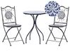 Balkonset Metall schwarz / blau 2 Stühle Tisch CAMPRENA_919848