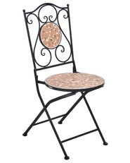Set de 2 scaune de grădină ADRANO Pliabil Metal efect terrazzo Portocaliu_1021728