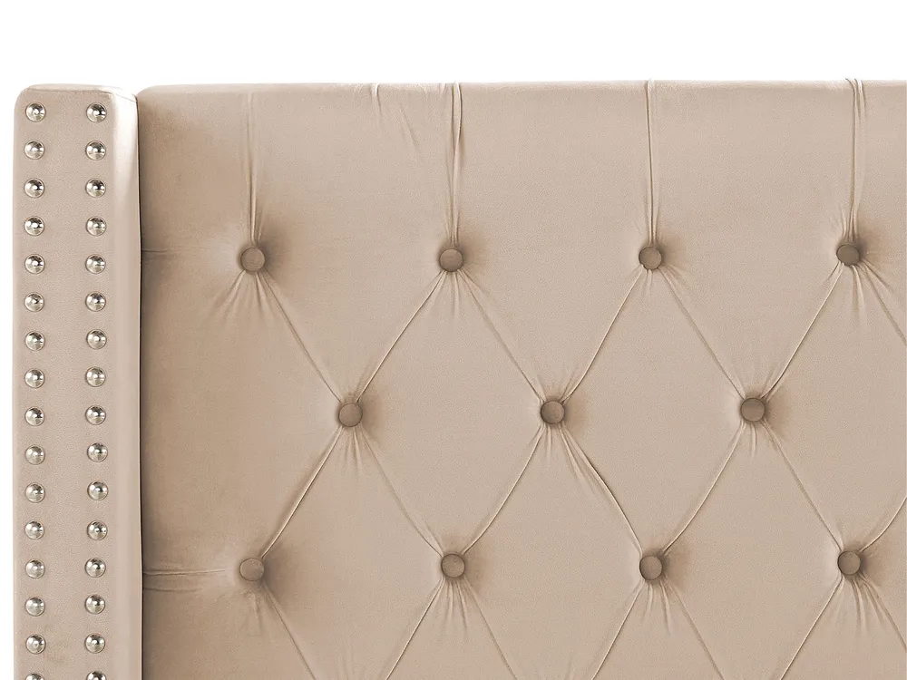 Bed Velvet LUBBON 180 x 200 cm (EU Super King) Beige_772920