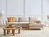 Sofá esquinero SIGGARD Tela Beige claro Izquierda