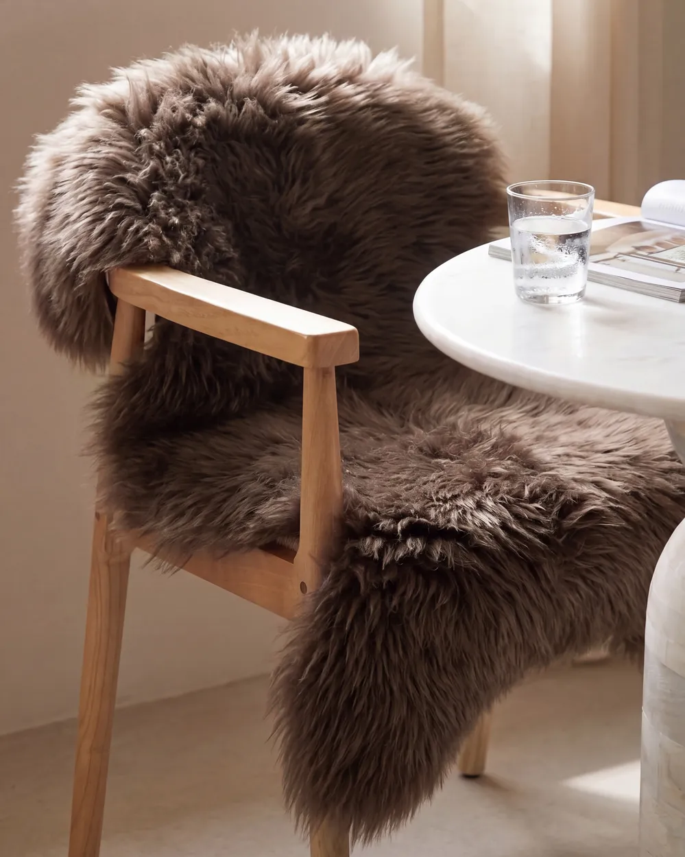 Faux Fur Rug MUNGO Brown 63 x 95 cm_1132093