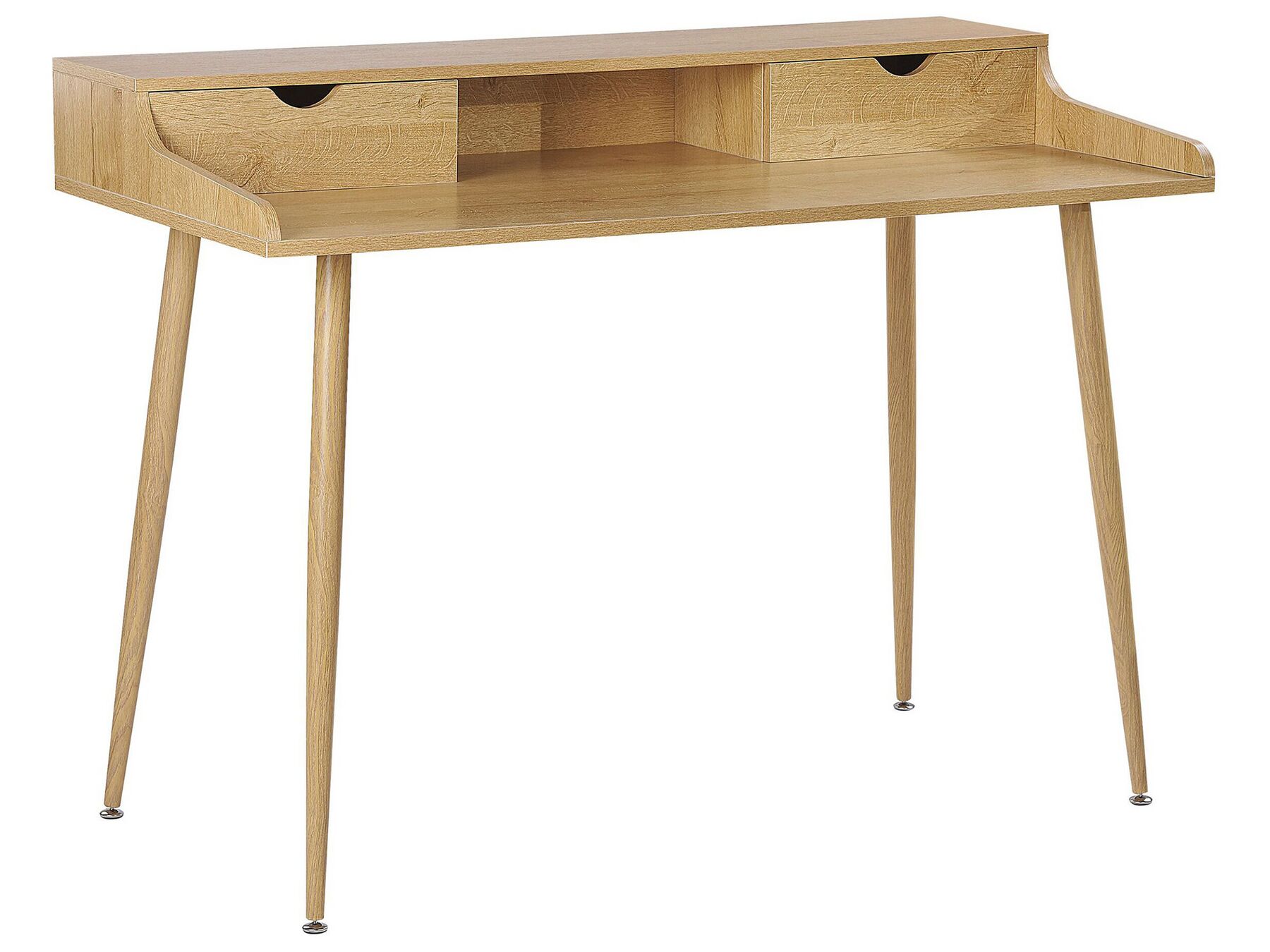 Schreibtisch heller Holzfarbton 120 x 60 cm 2 Schubladen LENORA_760603