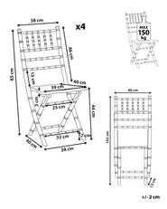 Set di 4 sedie da pranzo Pieghevole MACHIAS Legno di faggio Argento_804988