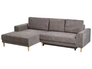 Corner Sofa Bed 3 Seater NUBORG Chenille Taupe Right Hand_1017450