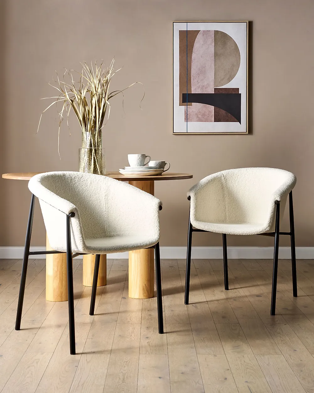 Set of 2 Dining Chairs AMES Boucle Off-White_1183746