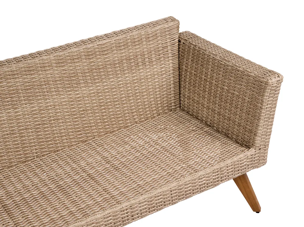 Garden Corner Sofa with Table 6 Seater VITTORIA PE Rattan Grey_1091951
