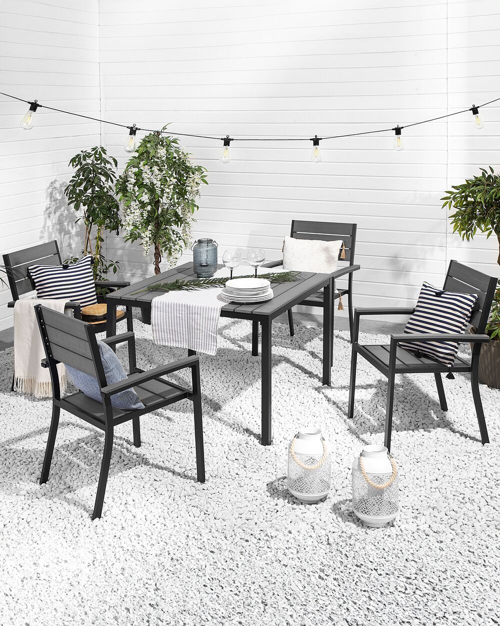 Set of 4 Garden Chairs Grey PRATO Beliani