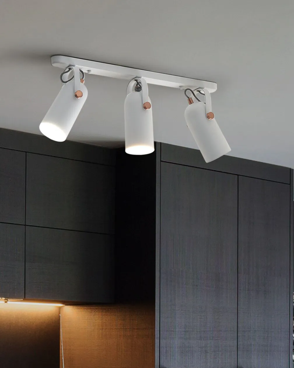 Lampa spot 3-punktowa TYRIA Regulowana Metal Biały_851197