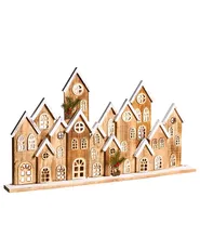 Christmas Decoration LED MALLOS 45 cm House Brown_1027993