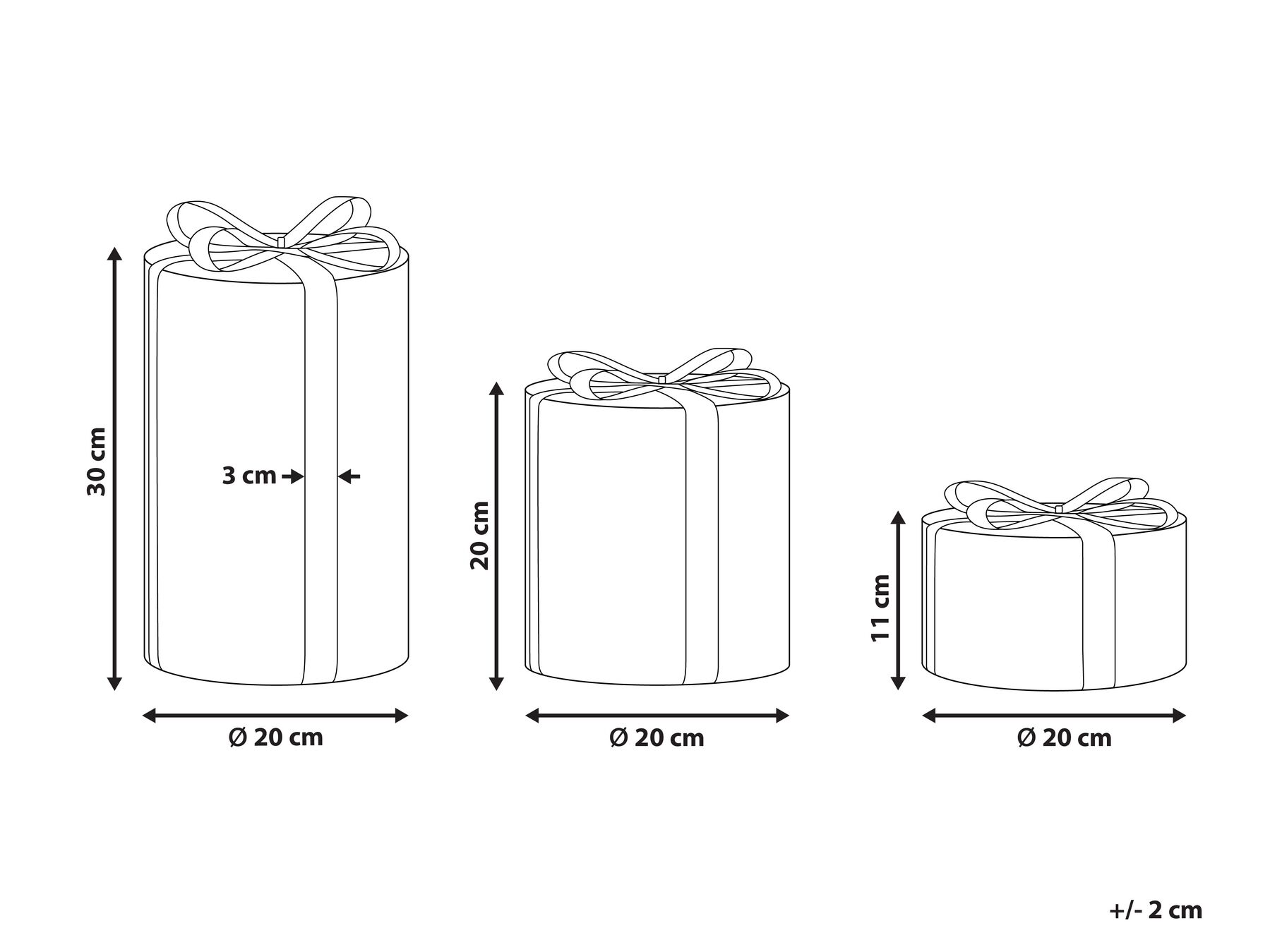 Set of 3 Outdoor LED Decorations Christmas Gifts 30 cm Multicolour GRIMSEY_880410 Set of 3 Outdoor LED Decorations Christmas Gifts 30 cm Multicolour GRIMSEY_880410