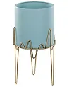 Elevated Plant Pot KALANDRA 19 cm Metal Light Blue