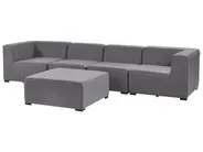 Garden Sofa with Ottoman 4 Seater AREZZO Modular Grey_848132