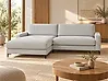 Corner Sofa MALOY Chenille Light Grey Left Hand