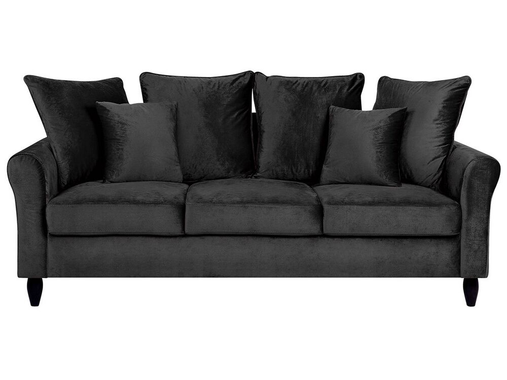 Sofa 3 Seater BORNHOLM Velvet Black