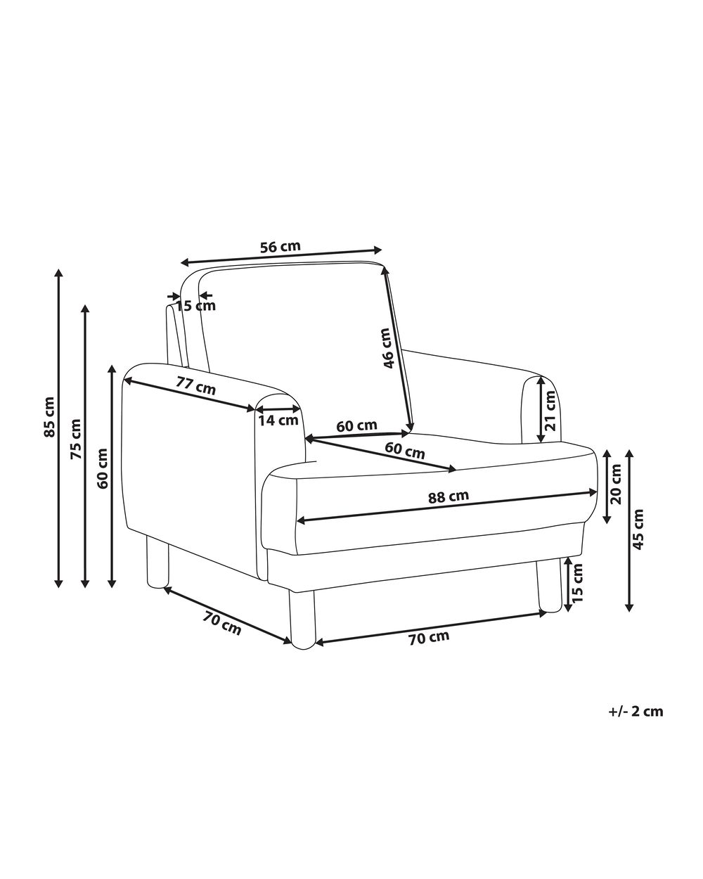 Armchair TUVE Fabric Off-White