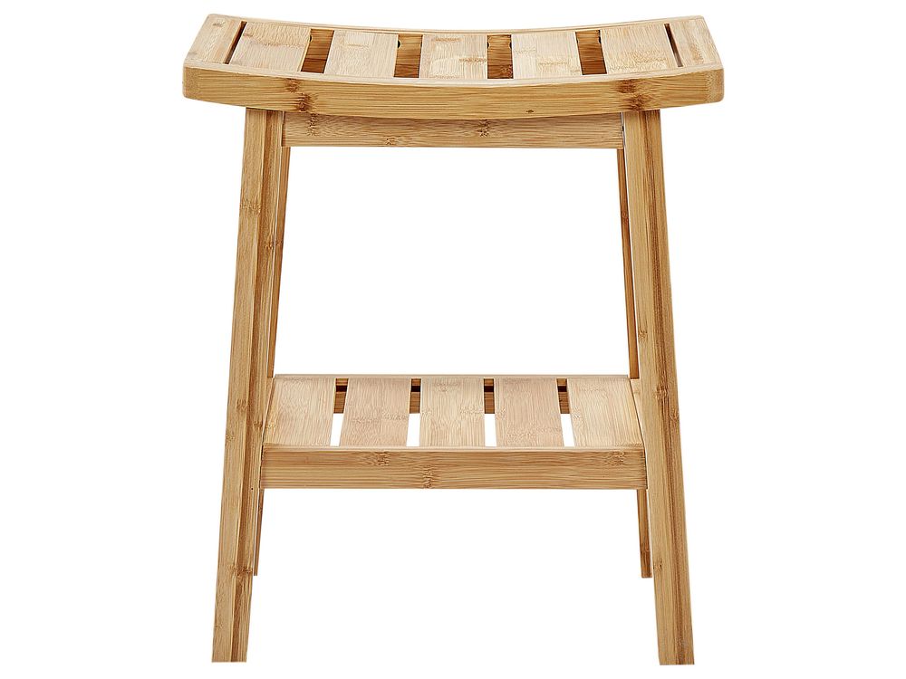 Bamboo Bathroom Stool Light Wood TREMONT Beliani.cz