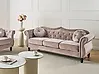 Sofa dla 3 osób SKIEN Welur Beżowoszary