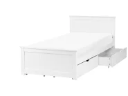 Bed with 4 Drawers SABRAN Pine Wood White 90 x 200 cm (EU Single)_1060855