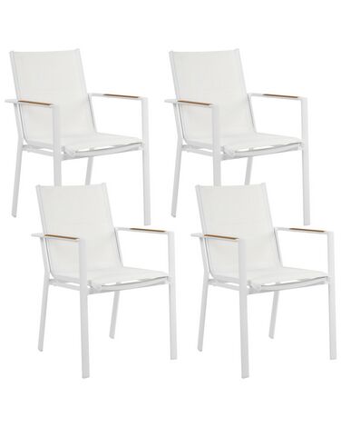 Sada 4 zahradních židlí bílá BUSSETO