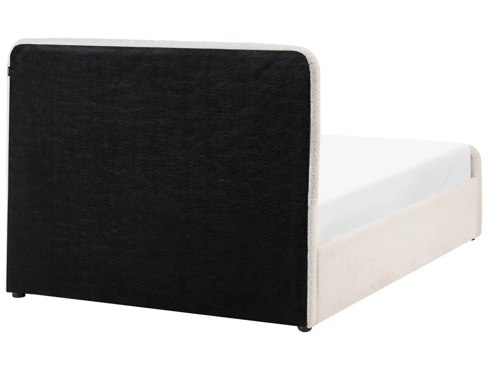 Ottoman Bed LUNAN Boucle White 120 x 200 cm (EU Small Double)_1048279