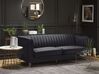 3 Seater Velvet Fabric Sofa Black ARVIKA_806122