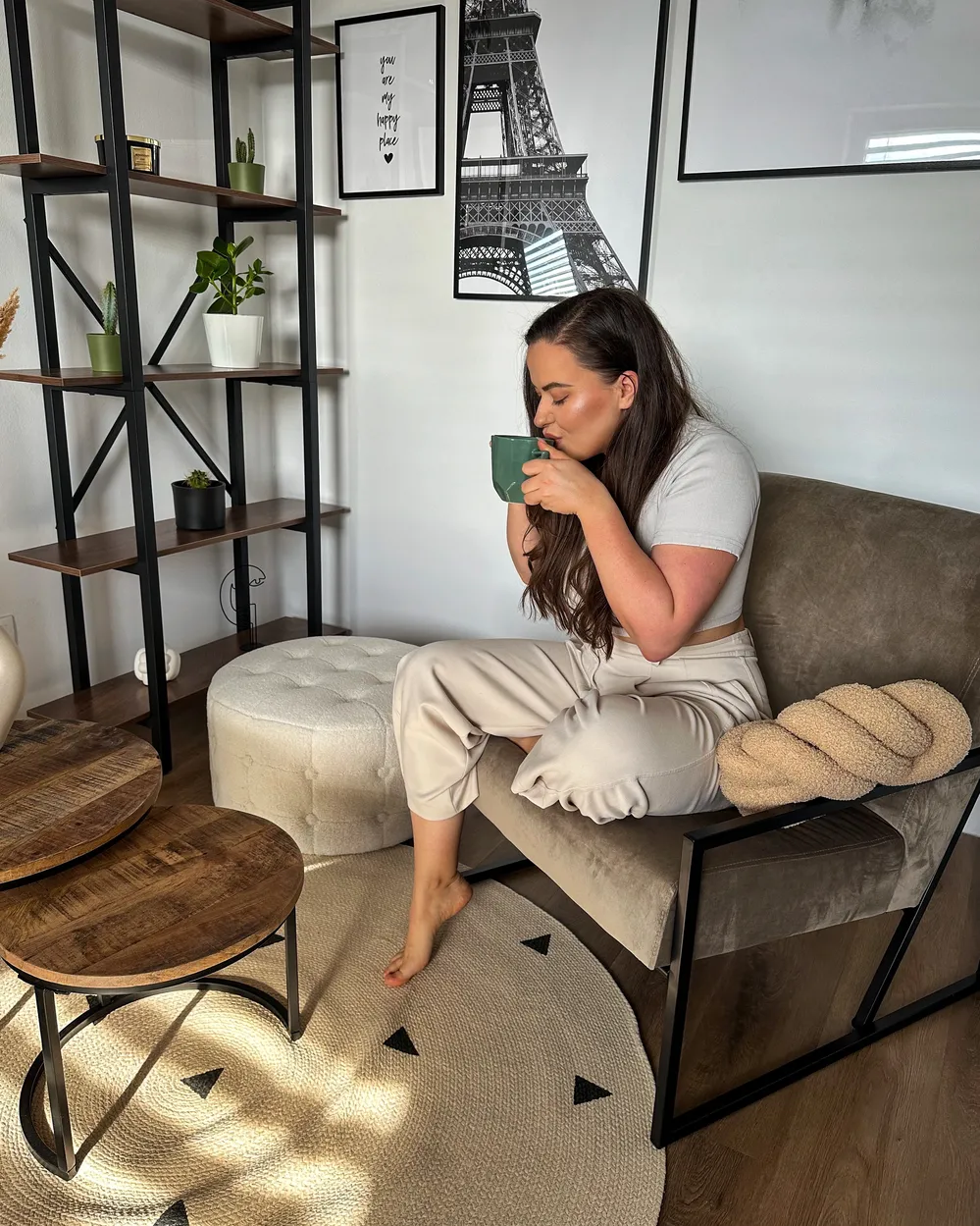 Poltrona DELARY Velluto Tortora