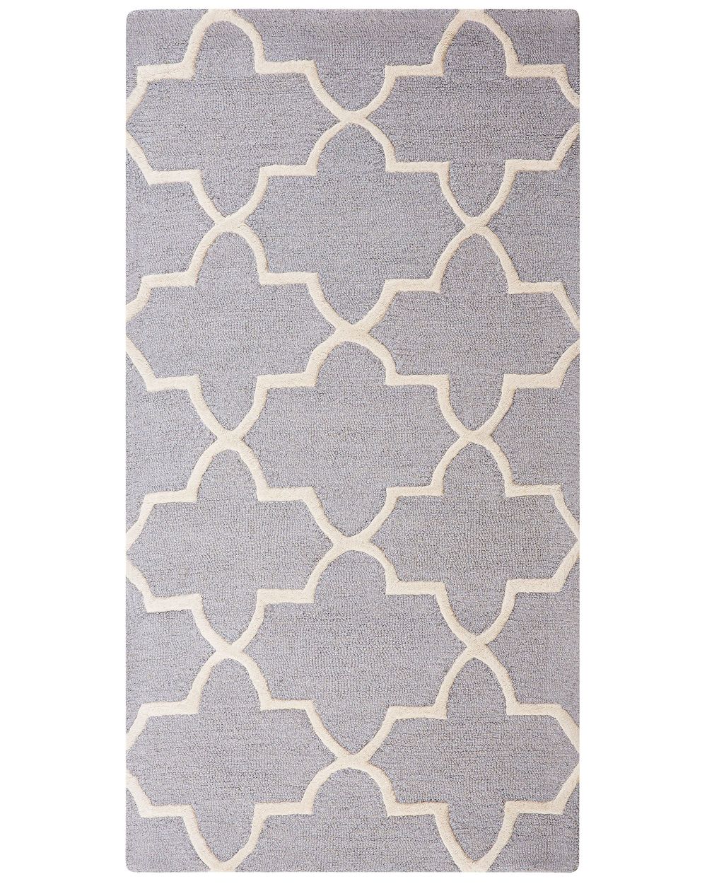 Teppich SILVAN Hellgrau 80 x 150 cm Wolle