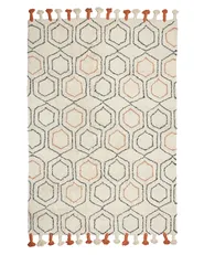 Tappeto HAJIPUR Beige 140 x 200 cm Cotone_840431