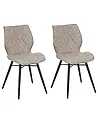 Conjunto de 2 sillas de comedor LISLE Tela Beige