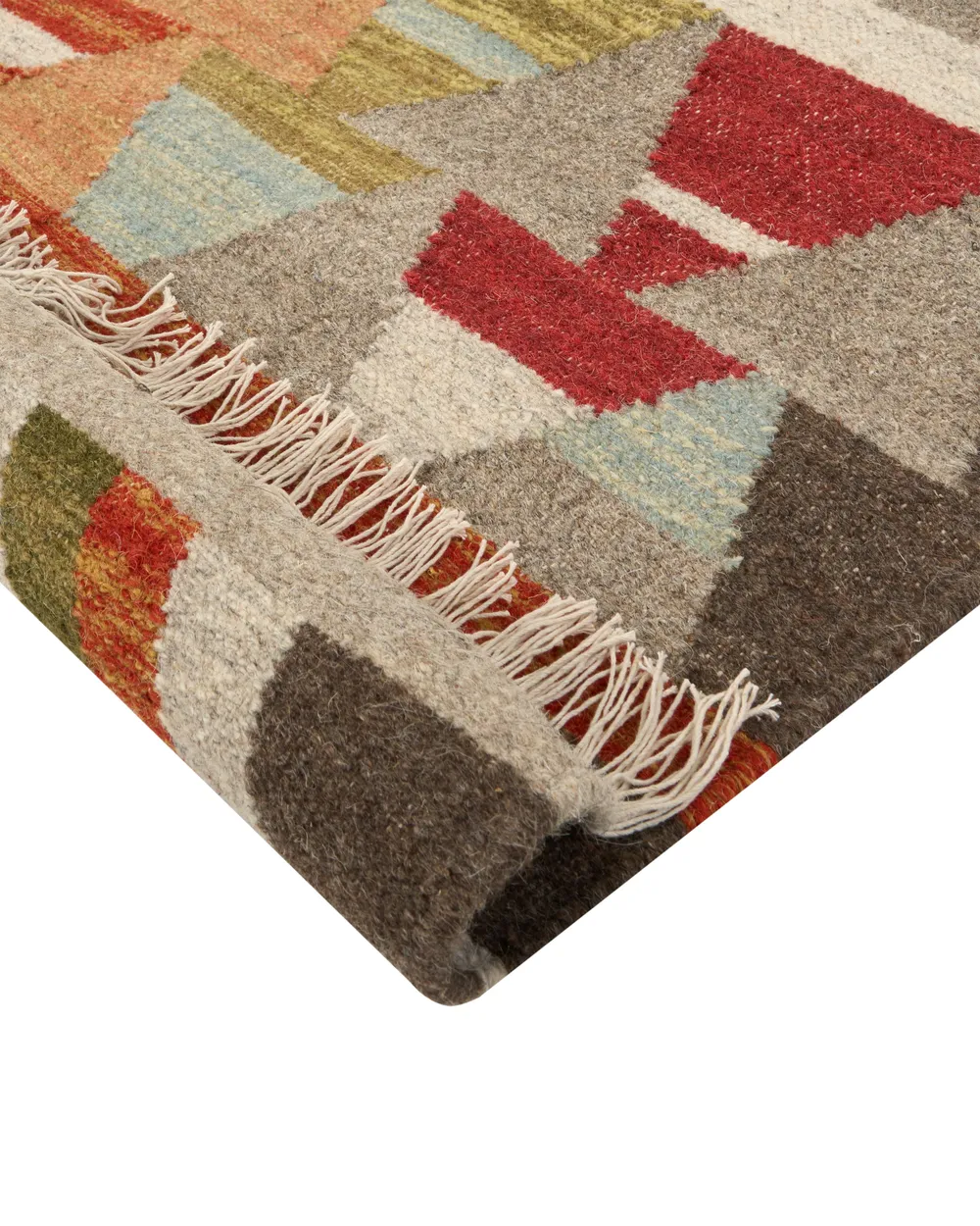Rug KAGHSI Multicolour 140 x 200 cm Kilim Wool_1073019