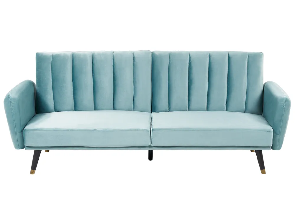 Sofa Bed 3 Seater VIMMERBY Velvet Light Blue