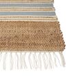 Jute Area Rug 80 x 150 cm Beige and Light Blue MIRZA_847306
