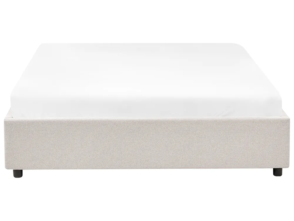 Bett mit Schubladen ohne Kopfteil PRADES Stoff Hellbeige 160 x 200 cm_996139