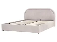 Bett mit Stauraum QUILLIEN Chenillegewebe Taupe 160 x 200 cm_989558